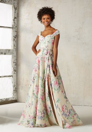 Floral printed chiffon 21528 gown from the Mori Lee from Best for Bride Canada.